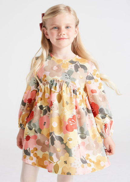 Printed microcorduroy dress for girl Art. 12-04963-036