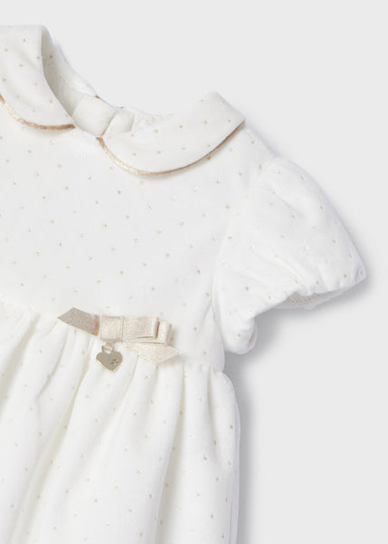 Velvet dress with bonnet for newborn Art. 12-02821-086