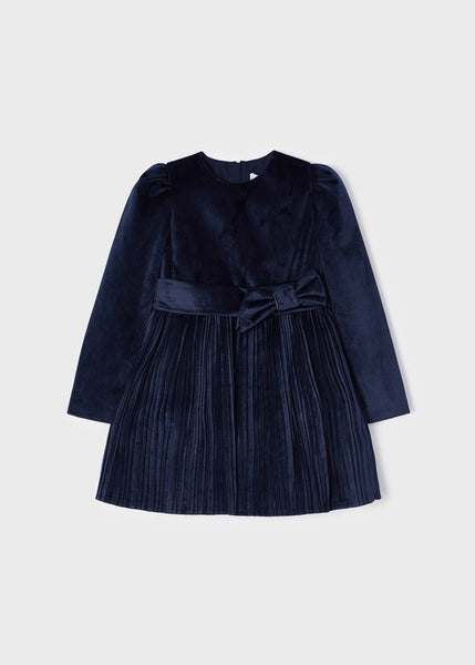 Girl's pleated velvet dress 4954-90