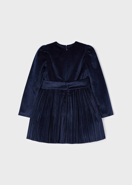 Girl's pleated velvet dress 4954-90