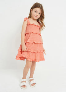 Strappy dress with smock knit for girl Art. 23-03934-093