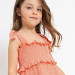 Strappy dress with smock knit for girl Art. 23-03934-093