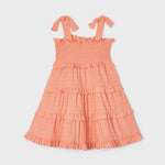 Strappy dress with smock knit for girl Art. 23-03934-093