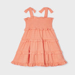 Strappy dress with smock knit for girl Art. 23-03934-093