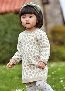 Animal print knit dress for baby Art. 12-02953-016