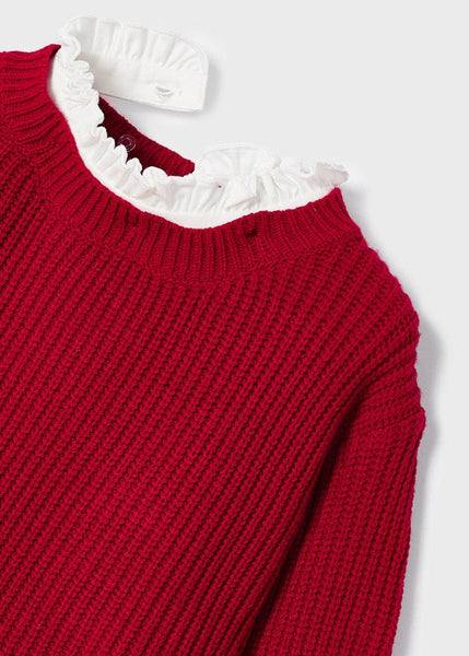 Girl's thread knit dress with tulle 12-04955-95