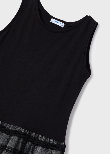 Girl's thread knit dress with tulle 12-04955-95