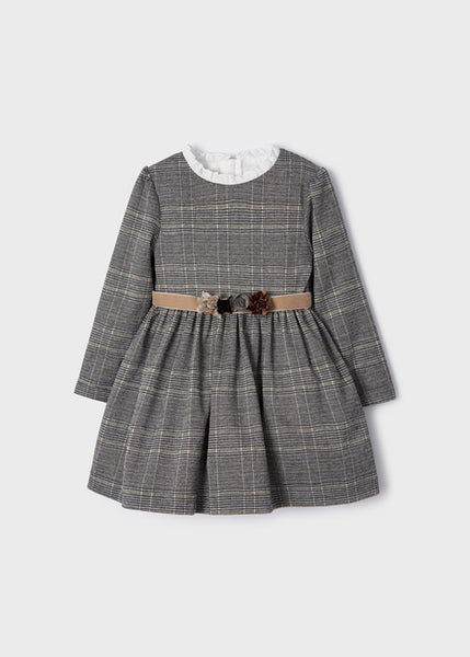 Girl's Printed Dress with Flower Sash 4958-75