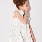 Printed dress with embroidered motif in cotton for girls Art. 23-03936-033