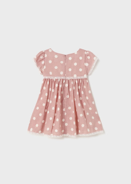 Printed dress with lace motifs for baby Art. 23-01946-064