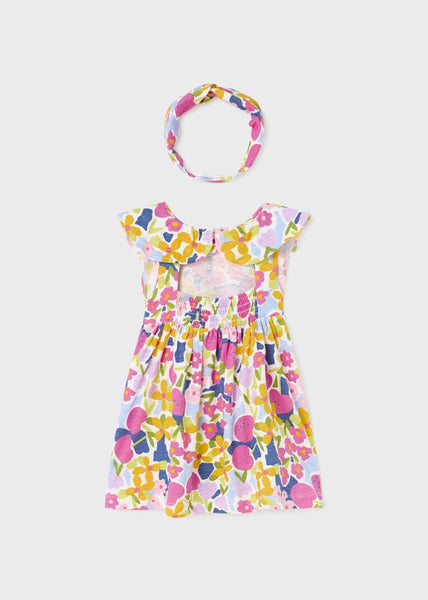 Baby Sustainable Cotton Printed Dress with Headband Art. 23-01972-050