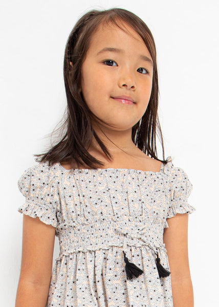 Girls' sustainable cotton printed dress Art. 23-03924-083