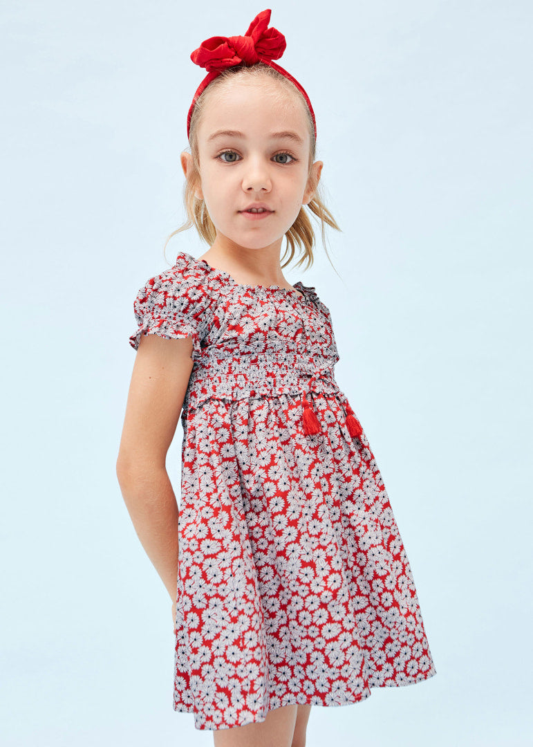 Girls' sustainable cotton printed dress Art. 23-03924-084