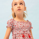 Girls' sustainable cotton printed dress Art. 23-03924-084