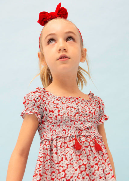 Girls' sustainable cotton printed dress Art. 23-03924-084