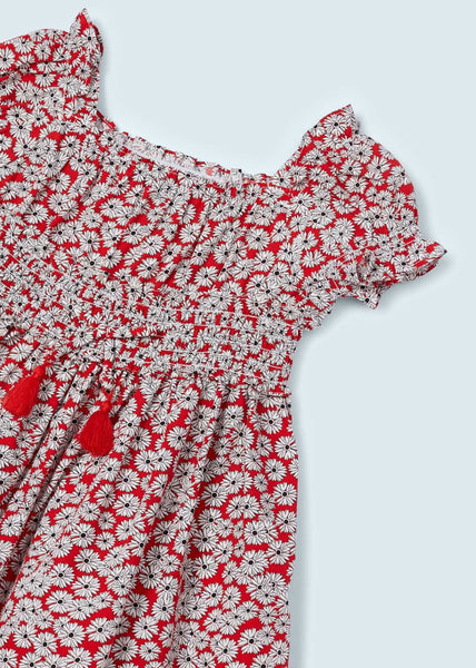 Girls' sustainable cotton printed dress Art. 23-03924-084