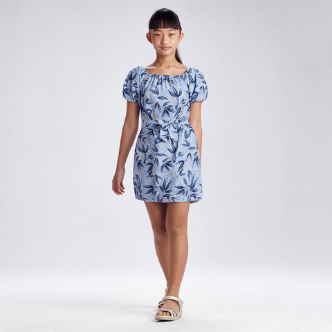 Girl's leaf print dress Art. 21-06922-096