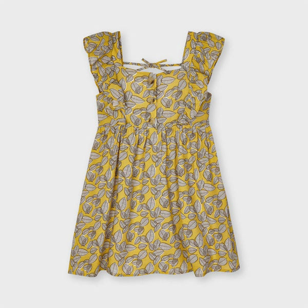 Girl's leaf print dress Art. 21-03934-070