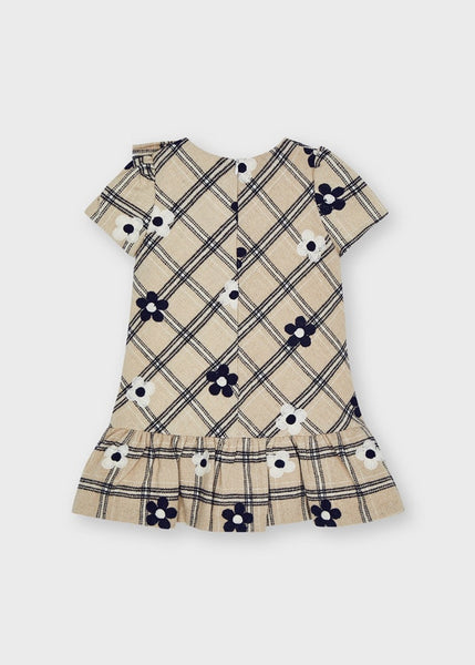 Girl embroidered flower dress Art. 11-04917-094   Cardigan ECOFRIENDS basic tricot girl Art. 11-00314-069