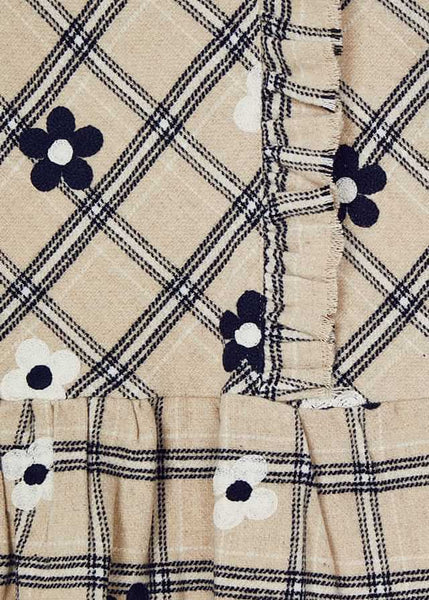 Girl embroidered flower dress Art. 11-04917-094   Cardigan ECOFRIENDS basic tricot girl Art. 11-00314-069