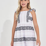 Jacquard dress with metallic cotton thread for girl Art. 23-06919-062