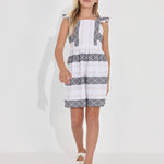 Jacquard dress with metallic cotton thread for girl Art. 23-06919-062