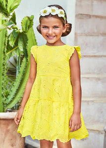 Vestido perforado bordado niña Art. 22-03923-067