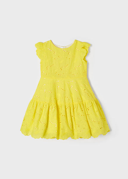 Vestido perforado bordado niña Art. 22-03923-067