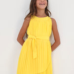 Girl's Bow Belt Pleated Dress Art. 23-06915-027