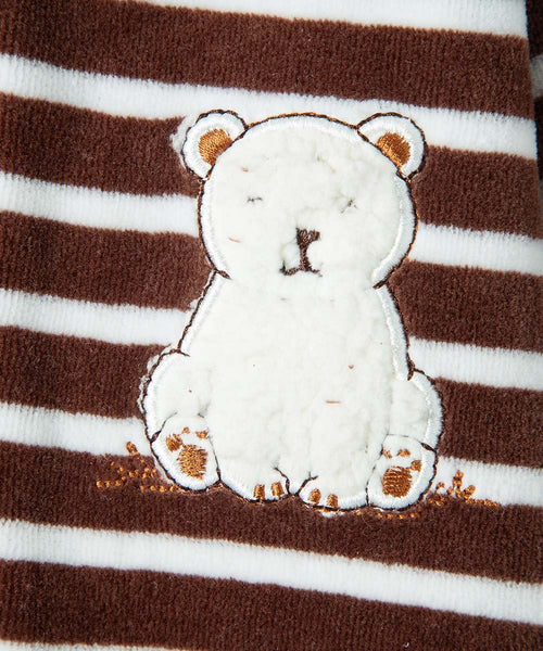 براون والأبيض الشريط الدب فيلور فوتي - الرضع 11234